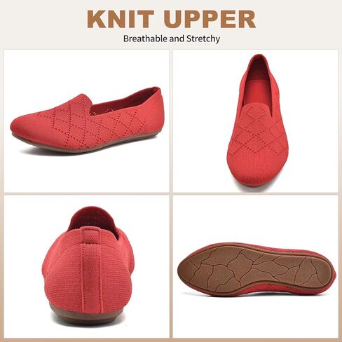 Puxowe Women's Ballet Flats Slip -On Slip -on With Low Lowdge - أحذية مريحة لأصابع القدمين للمشي واللباس والملابس غير الرسمية in Kuwait