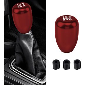 Car Gear Shift Knobs, Manual Transmission Shift Knob, 5 Speed Car Stick Shift Knob with Adapter, Aluminum Alloy Shift Lever Knob, Universal Automatic Replacement for Manual Vehicle (Black)