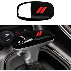 Gear Shift Knob Head Cover Trim for Dodge Challenger Charger Accessories 2015-2022 / Durango 2016-2023 ABS Interior Decoration Gear Shifter Cover Protector Decorate(Carbon Fiber+Gray)