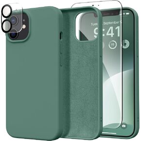 Magnetic Silicone for iPhone 12 Case and iPhone 12 Pro Case, [Compatible with Magsafe][Screen Protector + Camera Lens Protector], Microfiber Lining Shockproof Protective Phone Cover 6.1", Stone