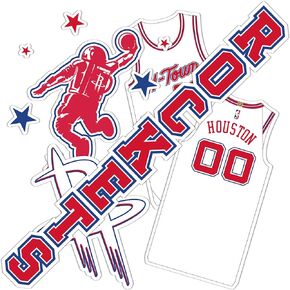 Houston Rockets Stickers NBA Officially Licensed Sticker Vinyl Decal Laptop Water Bottle Car Scrapbook (City Edition 2023)