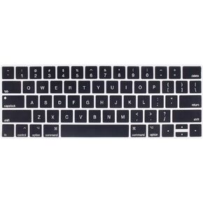 Soft Silicone English Language Keyboard Cover Skin Compatible with MacBook Pro 13 inch and 15 inch with Touch Bar Models: A2159 / A1989 / A1990 / A1706/ A1707 - Release 2019 2018 2017 2016- Light Pink