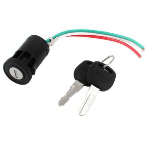 uxcell Black 3 Wired Electric Bike Bicycle Ignition Switch Lock + Two Keys