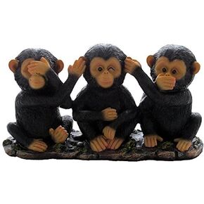 No Evil Monkeys Figurine for African Jungle Safari Decor Sculptures or Chimps Statues and Decorative Animal Lover Gifts by Home-n-Gifts