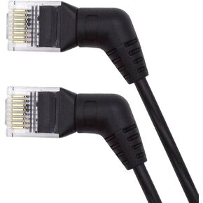 cablecc Ultra Slim Cat6 Ethernet Cable RJ45 Up Angled to Straight UTP Network Cable Patch Cord 90 Degree Cat6a LAN for Laptop Router TV Box 2M