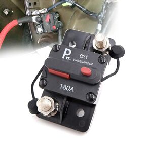 قاطع دائرة Hi-Amp T3+Switch مع إعادة الضبط اليدوي، مقاوم للماء، مسمار جنبًا إلى جنب (180 أمبير)