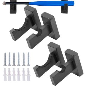 4 PCS Baseball Bat Display Wall Mount, Protective Rack Brackets Hanger Baseball Bat Holder Case for Horizontal Display, Handmade Wood with Felt Liner and Hidden Screws