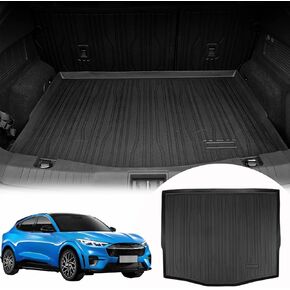 Rear Seat Back Cover Backrest Protector for Ford Mustang Mach-E Accessories 2021 2022 2023 with Hook&Loop All Weather Split Dog Liner Pet Mat Cargo Trunk Liner 2 PCS