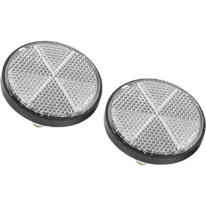 Motoforti Universal Motorcycle Bike Screw Mount, Reflective Warning Reflector, M6x1.0, Plastic, Red, 1 Pair