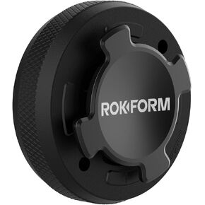 Rokform - Phone Case Mount, Secure Aluminum Car and Truck Dash Phone Holder, Sticks to Any Flat Surface, Compatible Twist Lock Cases (Black)