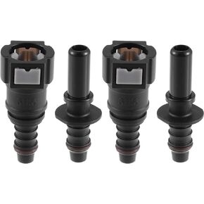 X AUTOHAUX 1/4 6.3mm SAE to 5/16 8mm Straight Car Fuel Line Hose Quick Release Connector Disconnect Hose Nylon 2 Set