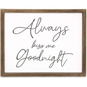 Farmlyn Creek Bedroom Wall Decor for Couples, Always Kiss Me Goodnight (15 x 12 In)