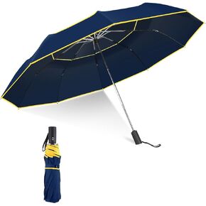 Kalolary 62 Inch Automatic Golf Umbrella Extra Large Folding Umbrella Windproof Compact Umbrella Double Canopy Umbrella Travel Folding Umbrella Oversize Rain Umbrella for Home Family Use