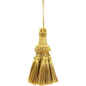 Noblesse Collection Elegant Hand Crafted 4" (10cm) Key Tassel (NKT) Canary Gold Gold Multicolor #4875 (Dark Gold, Yellow Gold) Individually Sold