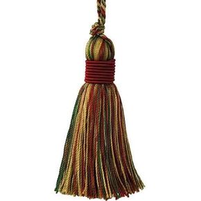 Mulberry Collection Single 3 1/2 Inch Key Tassel - Hot Pink and Mint