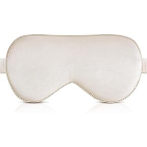 Adjustable Silk Sleep Eye Mask - FSA/HSA Approved Sleep Mask for Women and Men, Luxury Mulberry Silk Eye Cover, Light-Blocking Improve Sleep Quality, Gift Ready with Travel Bag - Champagne