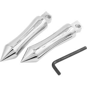 1 Pair 10.35mm Aluminum Alloy Motorcycle Rearsets Rear Set Footrest Footpeg Foot Rest Peg Bike Bicycle Cycling Silver Tone for Harley Davidson Fxsbse