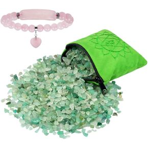 SUNYIK Healing Crystals Chakra Kits Set, Natural Amethyst Tumbled Chip Stone, Crystal Pillow for Healing Reiki, Heart Love Third Eye Chakra Stone Beads Bracelet for Women and Men