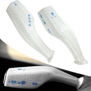 Carbar Tesla Gear Shifter Cover for Model 3 Model Y Real Carbon Fiber 2023-2017 Column Shift Knob Tesla Steering Lever Cover Model Y/3 Accessories 2023 (2Pcs Blue Glossy Carbon Fiber)