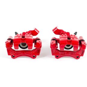 Power Stop Rear S2738 Pair of High-Temp Red Powder Coated Calipers