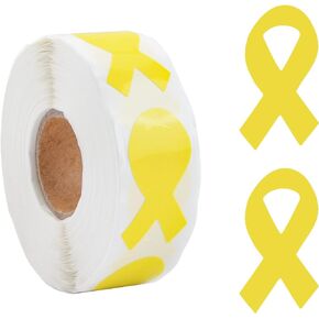 WANDIC Black Ribbon Sticker, 500 Pcs Black Ribbon Awareness Stickers Labels Roll Black Melanoma Awareness Ribbon Package Sealing for Mourning Remembrance Day Event Letter Bags
