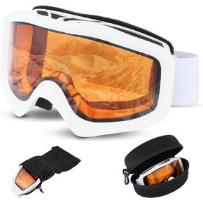 Ski Goggles Snowboarding Anti Fog, OTG Ski Goggle Over Glasses 100% UV Protection Snow Goggles for Men Women Adult