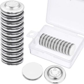 BBTO 24 Pieces Name Tags Magnets Magnetic Name Badge Round Adhesive Magnetic Pin Backs for Clothes with Plastic Storage Box for Circle Badges(Diameter of 1.7 cm/ 0.67 inch)