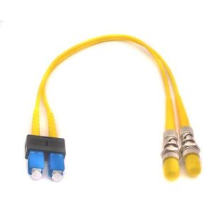 1ft Fiber Optic Adapter Cable SC (Male) to ST (Female) Singlemode 9/125 Duplex
