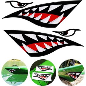 Shark Teeth Mouth Decals Sticker Kayak Boat Fishing Canoe Graphics Car Truck Reflective Graphics Accessories 2 Pcs