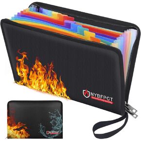 Fireproof Document Bags Waterproof Money Bag with Zipper Closure Fireproof Safe Storage Organizer Pouch Holder case Suitable for Valuables Money Legal Documents Tablet Passport Cash Bank Card