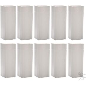 (10) Coinsafe Brand Square White Plastic (Quarter) Size Coin Storage Tube Holders