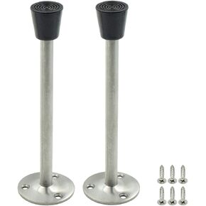 Extra Long Door Stopper Wall Mount Door Stop Bumper with Rubber Tip 250mm/10" Total Length - Pack of 2