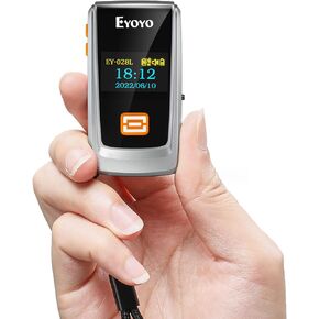 Eyoyo Mini Bluetooth Barcode Scanner with LCD Display,1D Laser Portable USB Wireless Book Bar Code Scanner Reader for Library Classroom Inventory, Compatible with iPhone iPad Android iOS POS Laptop