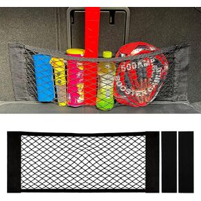 Mesh Cargo Net for Car, Stretchable Trunk Storage Net Elastic Pouch Organizer Bag with Tape Stickers, Universal Auto Interior Accessories for Cars, Truck, SUV, RV (23.6" x 9.8")