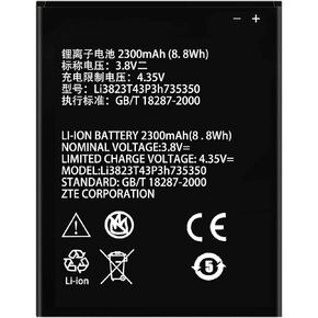 [Upgraded] Battery for Li3928T44P4h735350, 2300mAh Replacement Battery for ZTE Q802T Avid Trio Z833 ZFIVE2 Z836BL Z837VL in Saudi Arabia