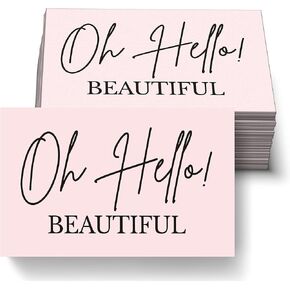 RXBC2011 Hello Beautiful this package is happy to see you too Card Thank you for your order Cards Pack of 100 Pink