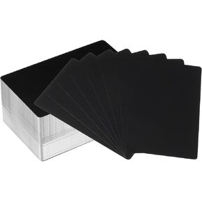 PATIKIL 200 Pack Metal Business Cards Blank, 0.21mm Thick 3.4x2.1 Inch Aluminum Laser Engrave Printable Name Card for Custom DIY, Black