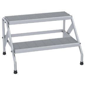 Vestil SSA-2W-KD Aluminum Wide 2-Step Stand - Knock Down, Silver