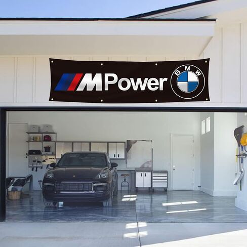 لافتة طاقة IIIM علم مقاس 2 × 8 أقدام لمحبي BMW علم إصلاح السيارات وديكور مرآب السباق in Saudi Arabia
