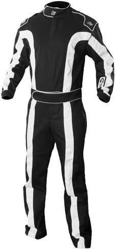 Triumph 2، بدلة حريق من قطن البروبان SFI-1 بطبقة واحدة (أسود/أبيض، مقاس XX-Small) in Kuwait