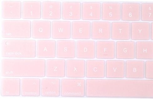 غطاء لوحة مفاتيح باللغة الإنجليزية من السيليكون الناعم متوافق مع أجهزة MacBook Pro مقاس 13 بوصة و15 بوصة مع موديلات Touch Bar: A2159 / A1989 / A1990 / A1706/ A1707 - إصدار 2019 2018 2017 2016 - وردي فاتح in Kuwait