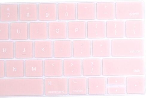 غطاء لوحة مفاتيح باللغة الإنجليزية من السيليكون الناعم متوافق مع أجهزة MacBook Pro مقاس 13 بوصة و15 بوصة مع موديلات Touch Bar: A2159 / A1989 / A1990 / A1706/ A1707 - إصدار 2019 2018 2017 2016 - وردي فاتح in Kuwait