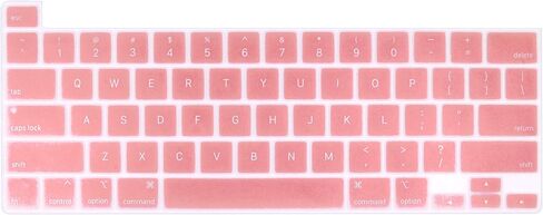 غطاء لوحة مفاتيح باللغة الإنجليزية من السيليكون الناعم متوافق مع أجهزة MacBook Pro مقاس 13 بوصة و15 بوصة مع موديلات Touch Bar: A2159 / A1989 / A1990 / A1706/ A1707 - إصدار 2019 2018 2017 2016 - وردي فاتح in Kuwait