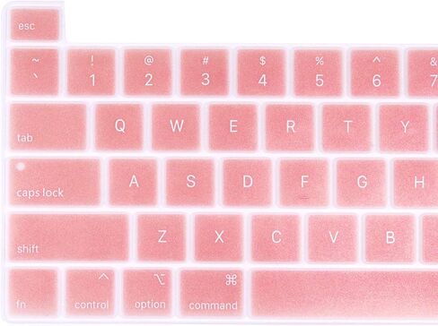 غطاء لوحة مفاتيح باللغة الإنجليزية من السيليكون الناعم متوافق مع أجهزة MacBook Pro مقاس 13 بوصة و15 بوصة مع موديلات Touch Bar: A2159 / A1989 / A1990 / A1706/ A1707 - إصدار 2019 2018 2017 2016 - وردي فاتح in Kuwait