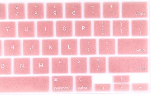 غطاء لوحة مفاتيح باللغة الإنجليزية من السيليكون الناعم متوافق مع أجهزة MacBook Pro مقاس 13 بوصة و15 بوصة مع موديلات Touch Bar: A2159 / A1989 / A1990 / A1706/ A1707 - إصدار 2019 2018 2017 2016 - وردي فاتح in Kuwait