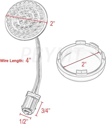 PBYMT 1157 مصباح إشارة الانعطاف LED، ضوء تشغيل أمامي خلفي، غطاء عدسة دخان رصاصة 2 بوصة متوافق مع Harley Dyna Touring Electra Glide Street Glide Road King Roag Glide 1997-2024 in Saudi Arabia