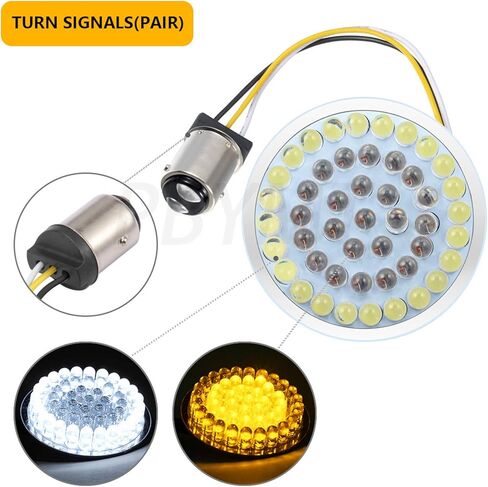 PBYMT 1157 مصباح إشارة الانعطاف LED، ضوء تشغيل أمامي خلفي، غطاء عدسة دخان رصاصة 2 بوصة متوافق مع Harley Dyna Touring Electra Glide Street Glide Road King Roag Glide 1997-2024 in Saudi Arabia