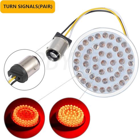 PBYMT 1157 مصباح إشارة الانعطاف LED، ضوء تشغيل أمامي خلفي، غطاء عدسة دخان رصاصة 2 بوصة متوافق مع Harley Dyna Touring Electra Glide Street Glide Road King Roag Glide 1997-2024 in Saudi Arabia