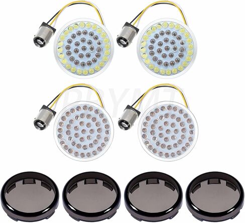 PBYMT 1157 مصباح إشارة الانعطاف LED، ضوء تشغيل أمامي خلفي، غطاء عدسة دخان رصاصة 2 بوصة متوافق مع Harley Dyna Touring Electra Glide Street Glide Road King Roag Glide 1997-2024 in Saudi Arabia
