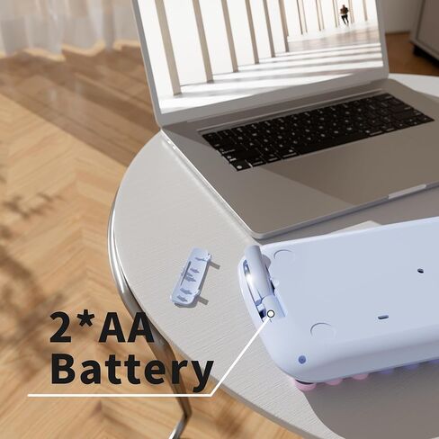 لوحات مفاتيح بلوتوث ملونة من UBOTIE، 100 مفتاح لاسلكي بألوان قوس قزح متدرجة اللون ولوحة مفاتيح مرنة للكمبيوتر اللوحي والهواتف المحمولة والكمبيوتر الشخصي (أرجواني ملون جديد) in Kuwait